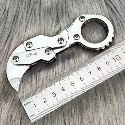 Compact 12mm folding knife with stainless steel 420J2 blade and folding mechanism