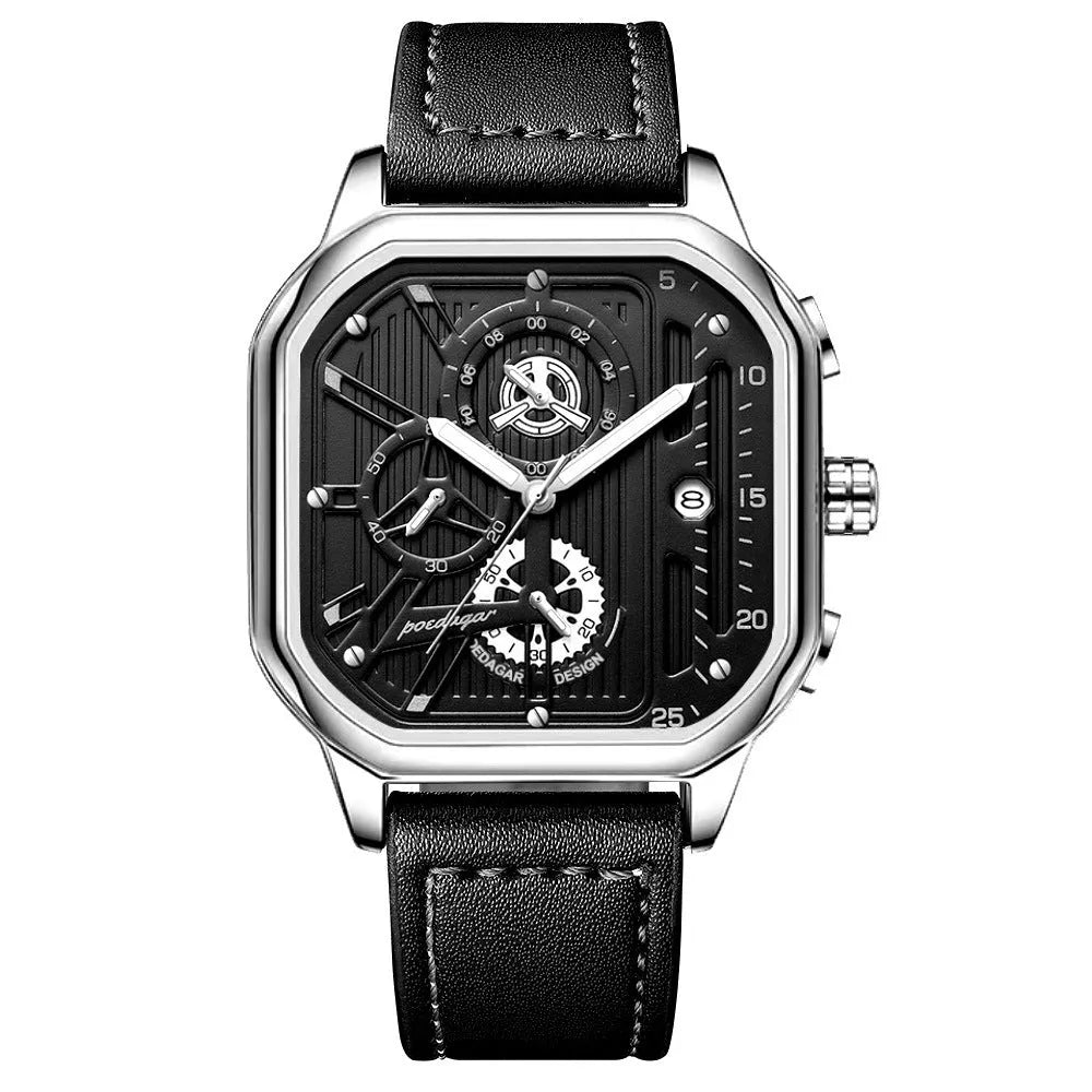 Men's belt-style quartz sports watch with 8mm case in multiple colour options