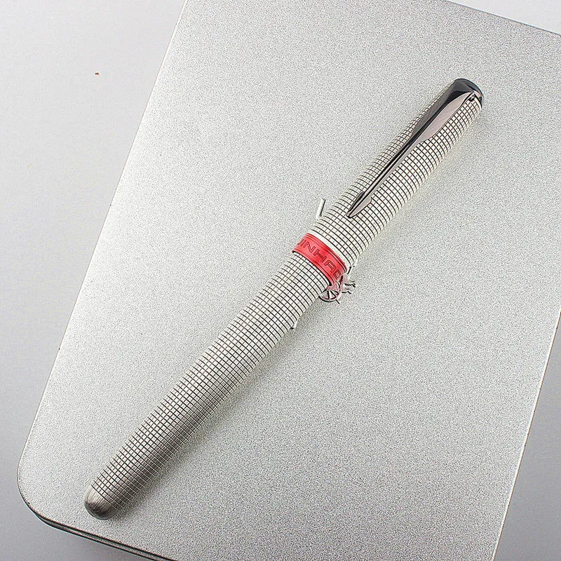 Stainless steel ballpoint pen with 0.5mm tip for business and office writing applications