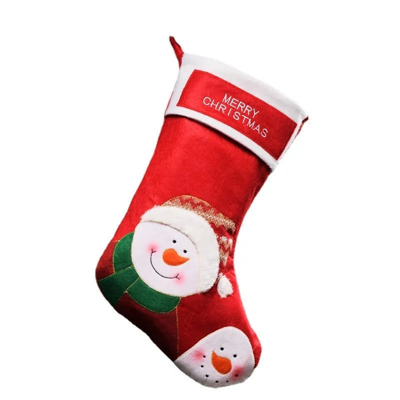 American-style non-woven Christmas stocking candy bag pendant in Elk, Old Man, and Snowman designs