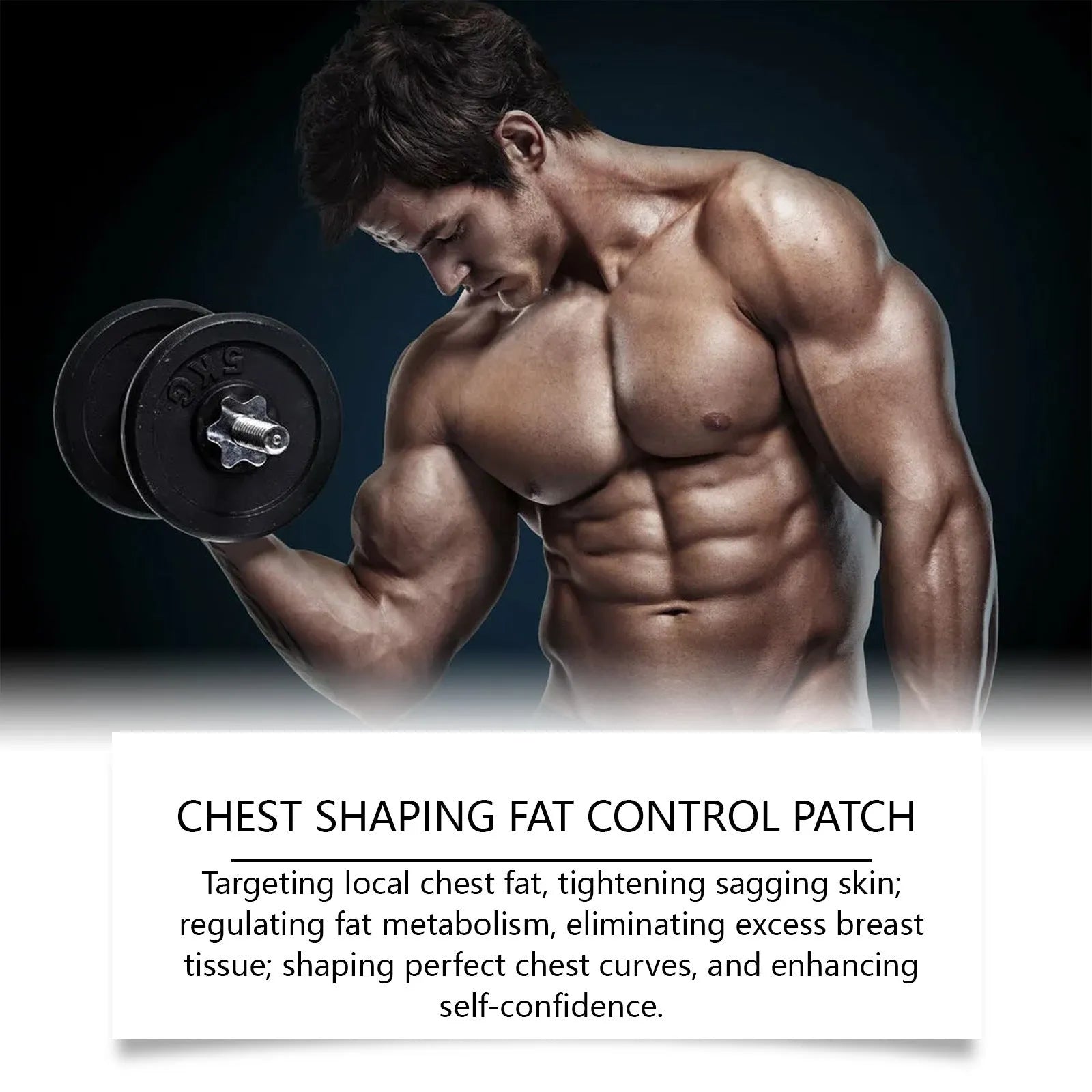 Pack of 4 men's thin figure control chest patches with natural ingredients