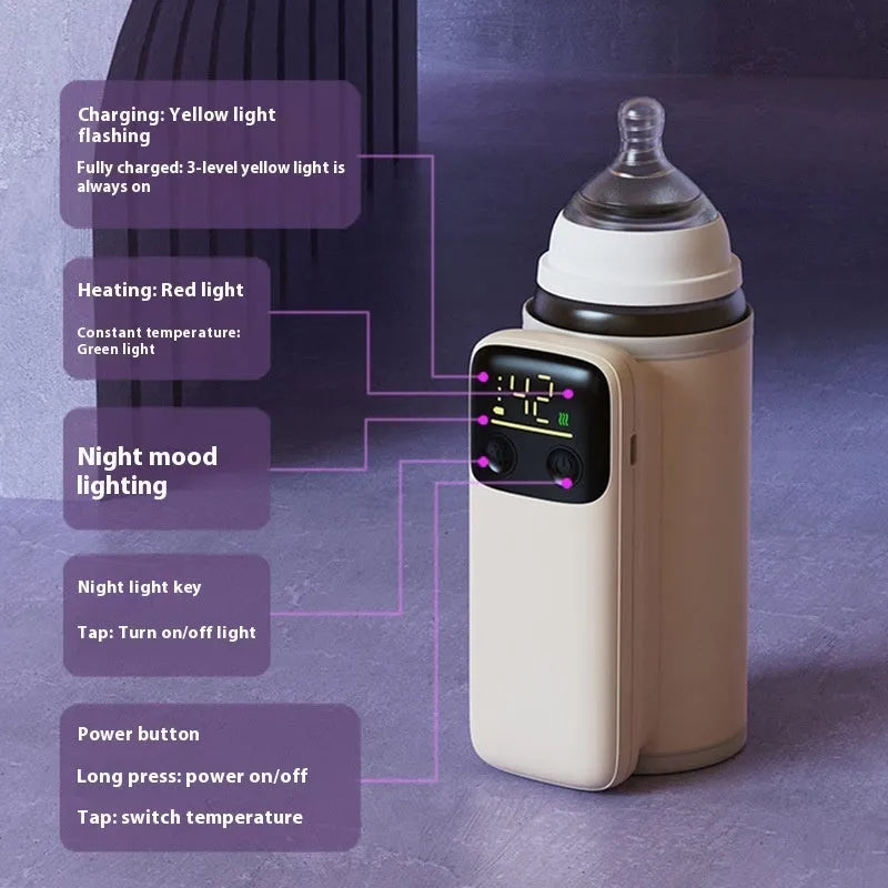 Fast-charging 8000mAh baby bottle insulation warmer with universal fit