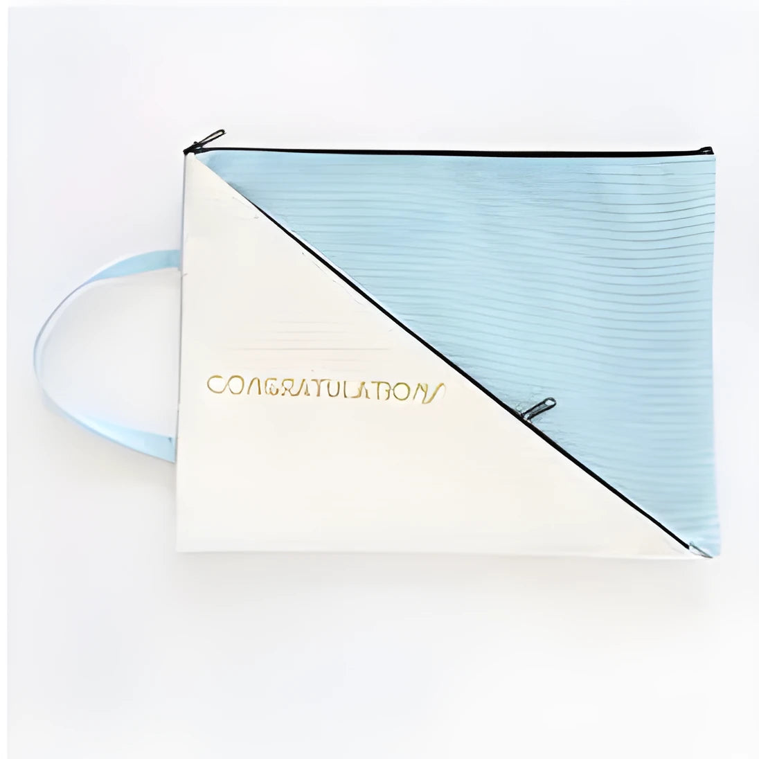 Blue Oxford cloth zipper document storage bag for student test papers.