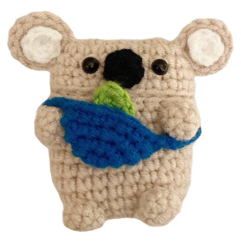 Handmade knitted koala bear backpack design cover for AirPods charging case