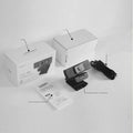 Black USB computer webcam with magnetic privacy cover, 8MP resolution, for video conferences
