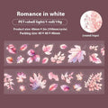 Roll of Deciduous Poetry Series clear PET decorative stickers showing leaf patterns in gentle ginkgo, blue fallen leaves, and other colours.