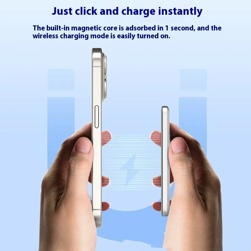 Gun grey magnetic wireless power bank with PD20W and 15W charging in slim alloy case