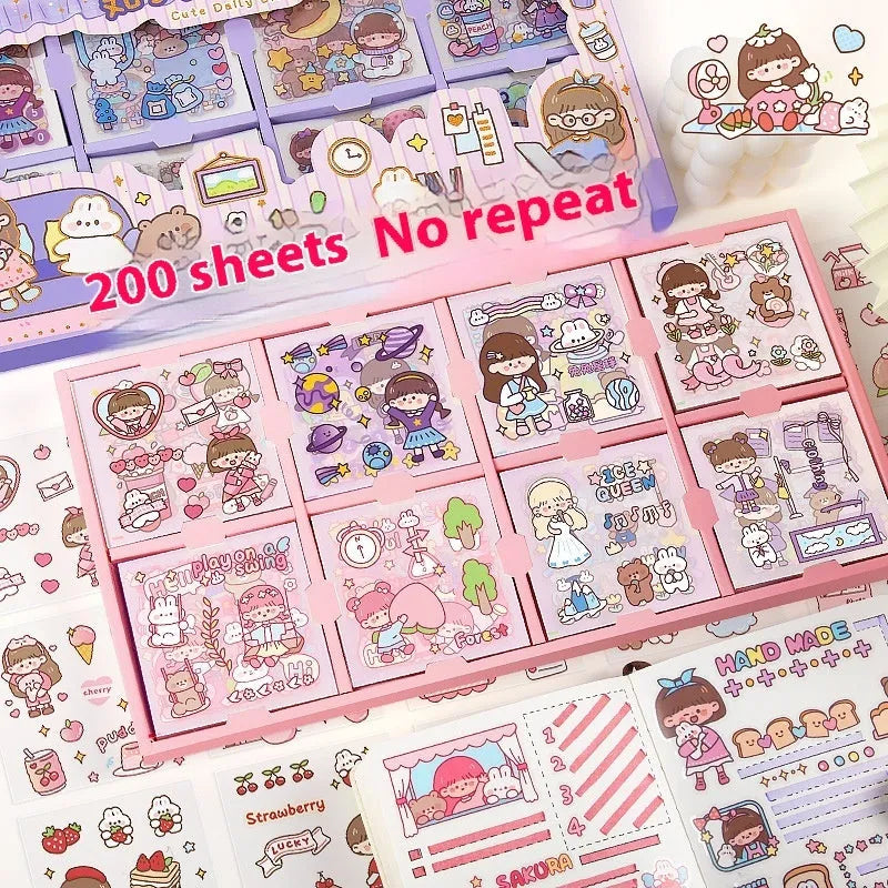 Children's sticker goo card notebook with printed designs and reusable tacky surface