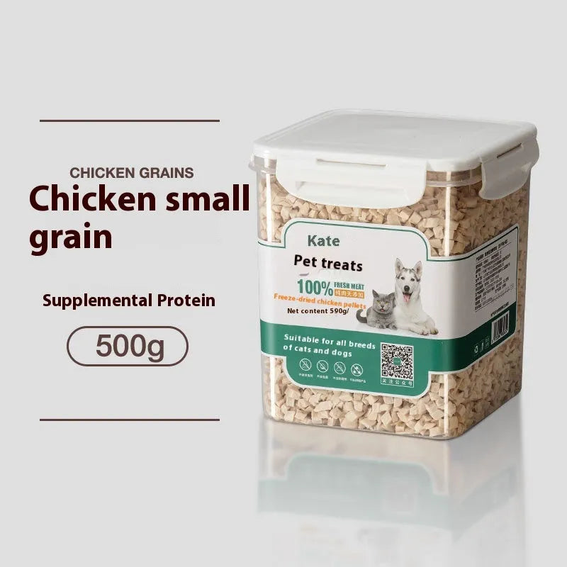 Freeze-dried chicken cat snacks 500g high-grade chicken nuggets without shreds in bagged or barrel packaging