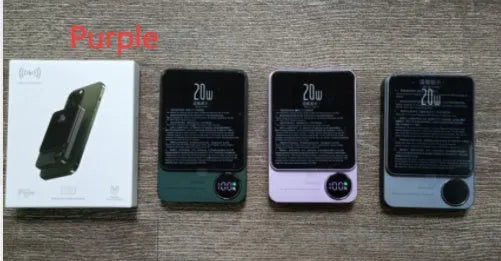 Magsafe magnetic wireless power bank for iPhone 14 in aluminium housing with capacity options