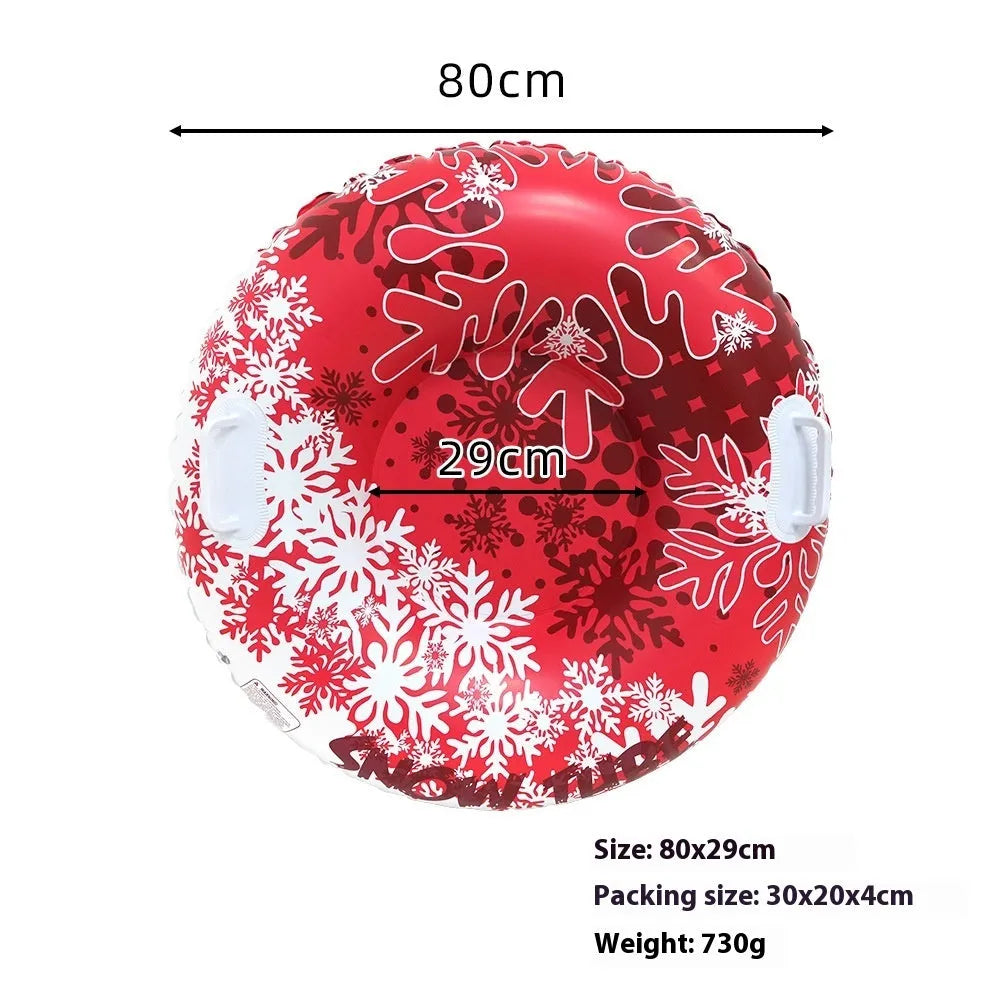 Colourful PVC ski ring toy with printed winter designs for children's outdoor snow play