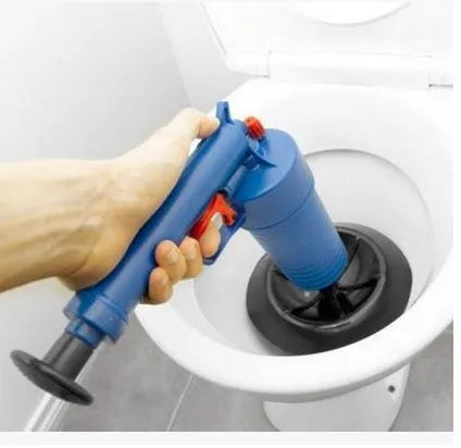Plastic high-pressure air power drain blaster gun with four different size suckers for pipe unblocking