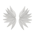 Gold and white leaf-shaped alloy patch earrings showing botanical design