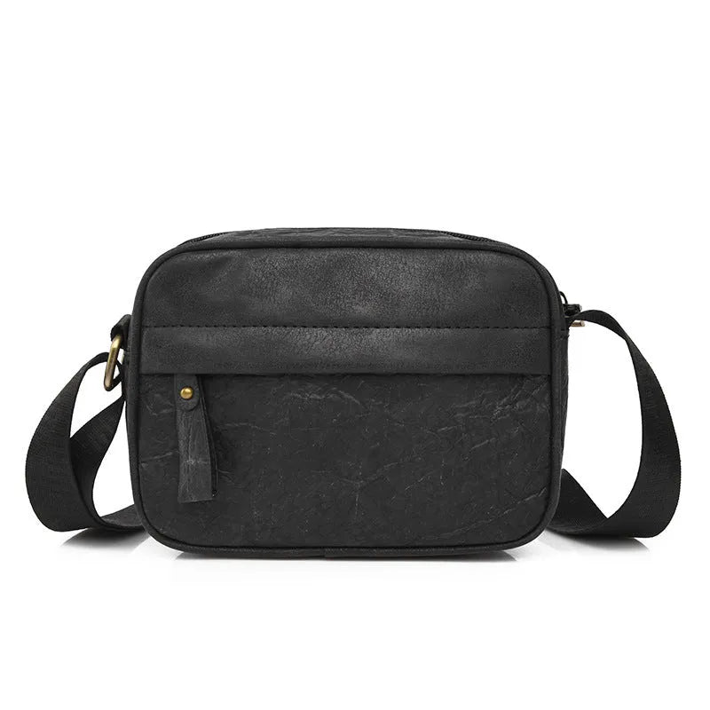 Men's retro style crossbody bag in waterproof paper material with polyester lining