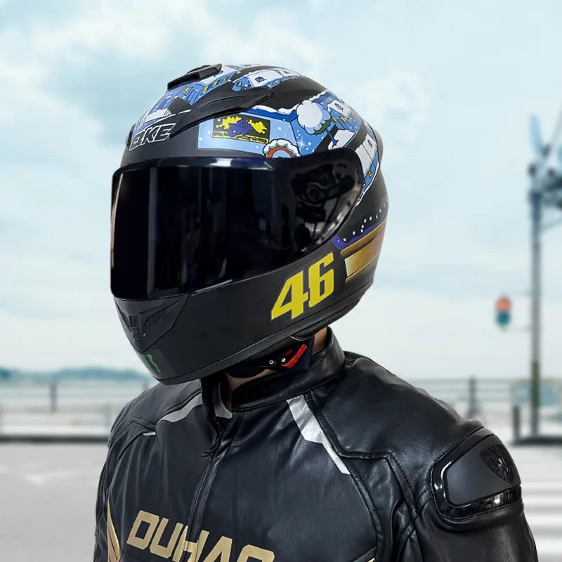 Grey Ser and Yellow Dazzle Flower coloured ABS motorcycle helmet for men and women.
