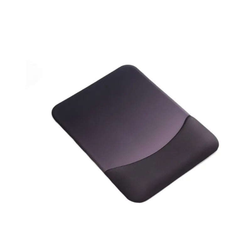 Square silica gel wrist rest mouse pad with cloth surface in colour options of black, blue, pink, or purple
