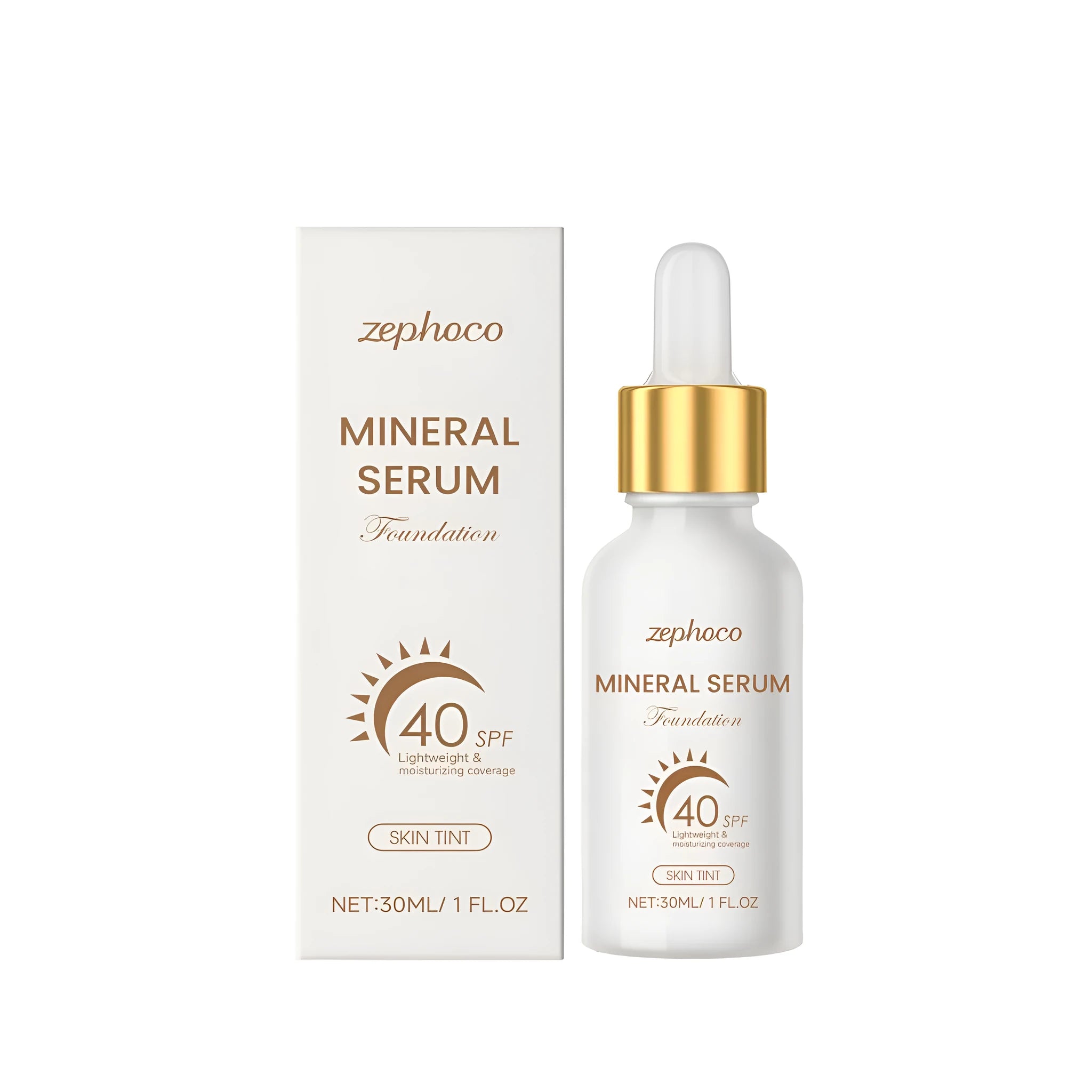 30ml bottle of sunscreen liquid foundation with mineral UV protection and Centella asiatica extract
