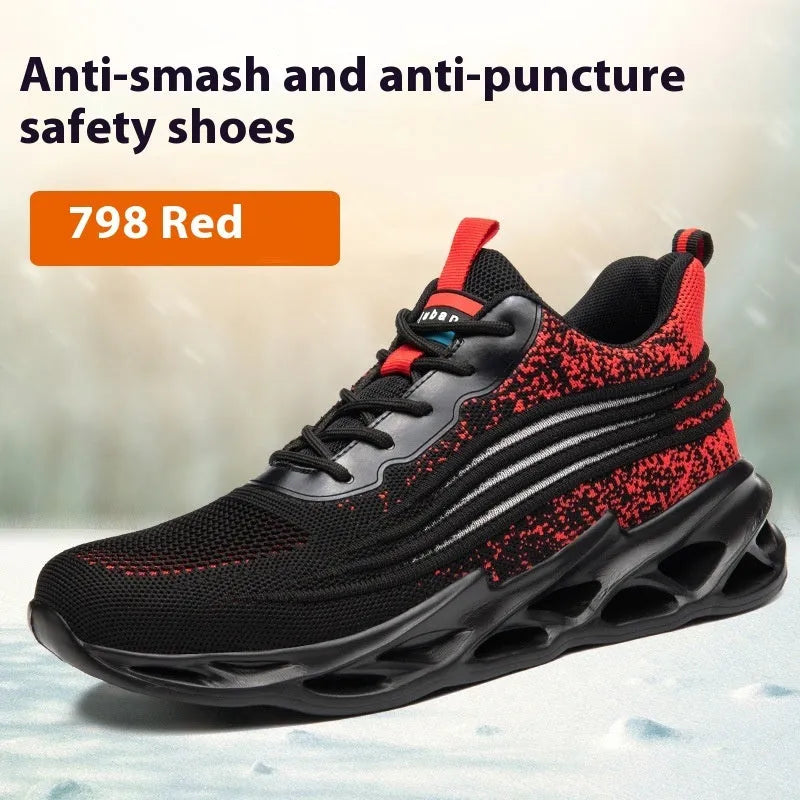 Lightweight leather safety work shoes with anti-smashing and puncture protection in multiple colour options