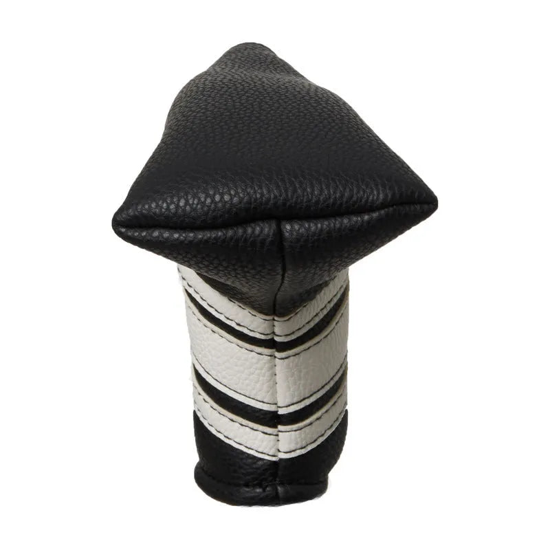 Black PU leather golf club head cover push rod case sleeve.