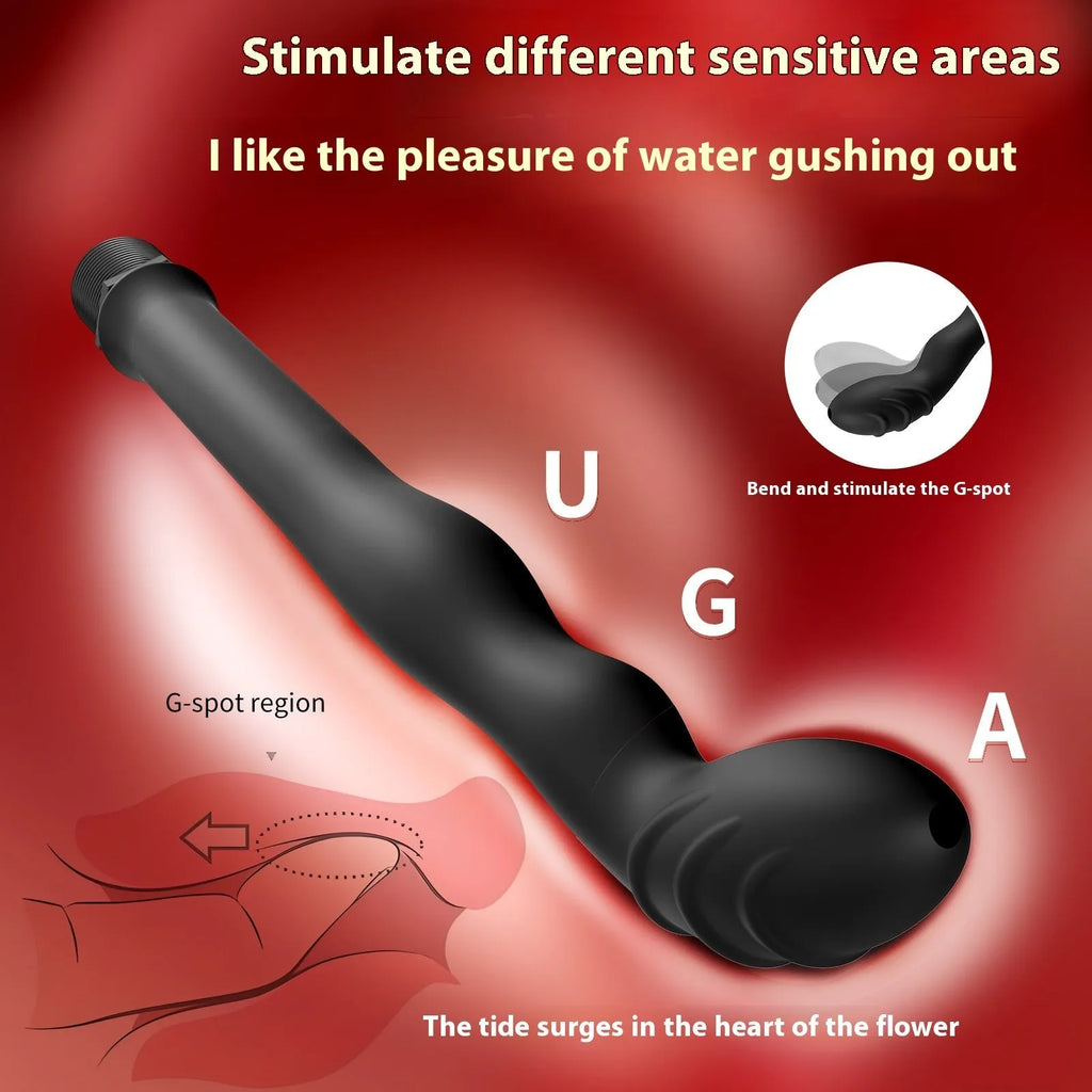 Black silicone hosepipe flusher for cleaning sausage filler equipment