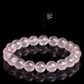 Natural starlight crystal round beads bracelet with pink colour options and multiple bead size choices