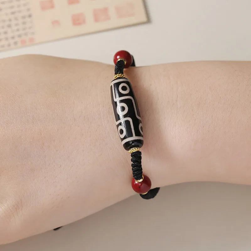 Tibetan agate Dzi bead shrinkable bracelet men's original design with natural stone