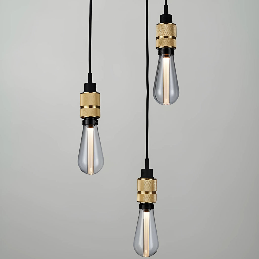 DIY metallic chandelier ceiling light fixture in shiny black, rose gold, gold, and chrome colours