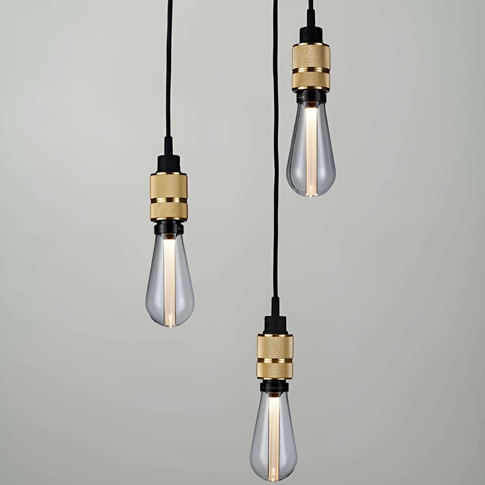 DIY metallic chandelier ceiling light fixture in shiny black, rose gold, gold, and chrome colours