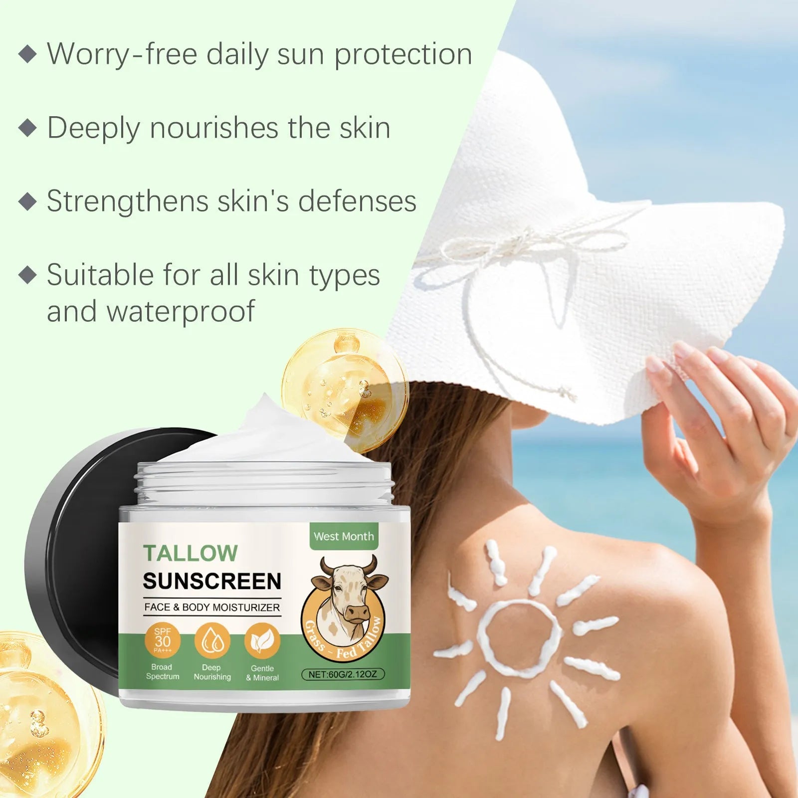 60g tube of non-oily protective moisturising cream with SPF and hyaluronic acid