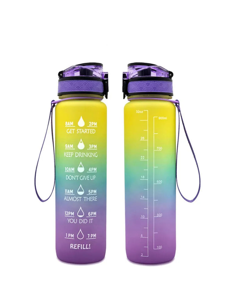Clear 1000ml Tritan sports water bottle with fruit infuser inside
