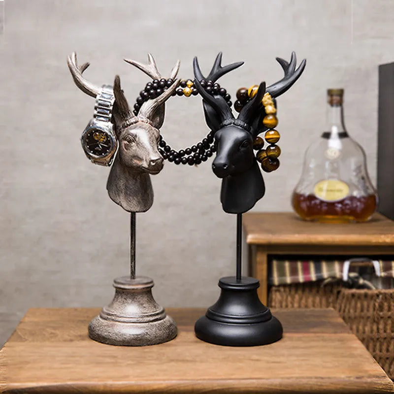 Resin elephant decoration statue in black, white or wood colour, 32cm tall