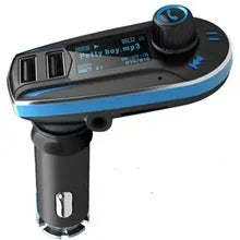 BT618C vehicle Bluetooth FM transmitter and MP3 player with LCD screen and USB port.