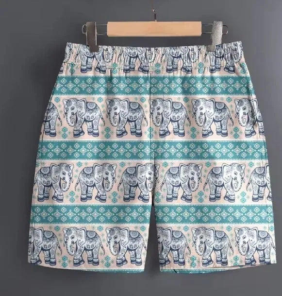 Men's polyester casual shorts in camouflage pattern, available in sizes S to 5XL.