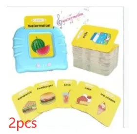 Children's English learning card with audio books showing blue colour option and card insertion
