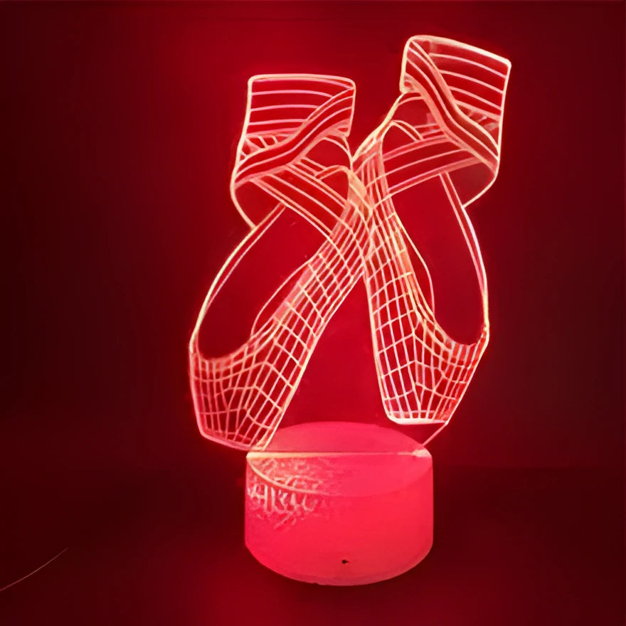 Ballet dancing shoes 3D LED night light with remote control showing multi-colour illumination