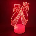 Ballet dancing shoes 3D LED night light with remote control showing multi-colour illumination