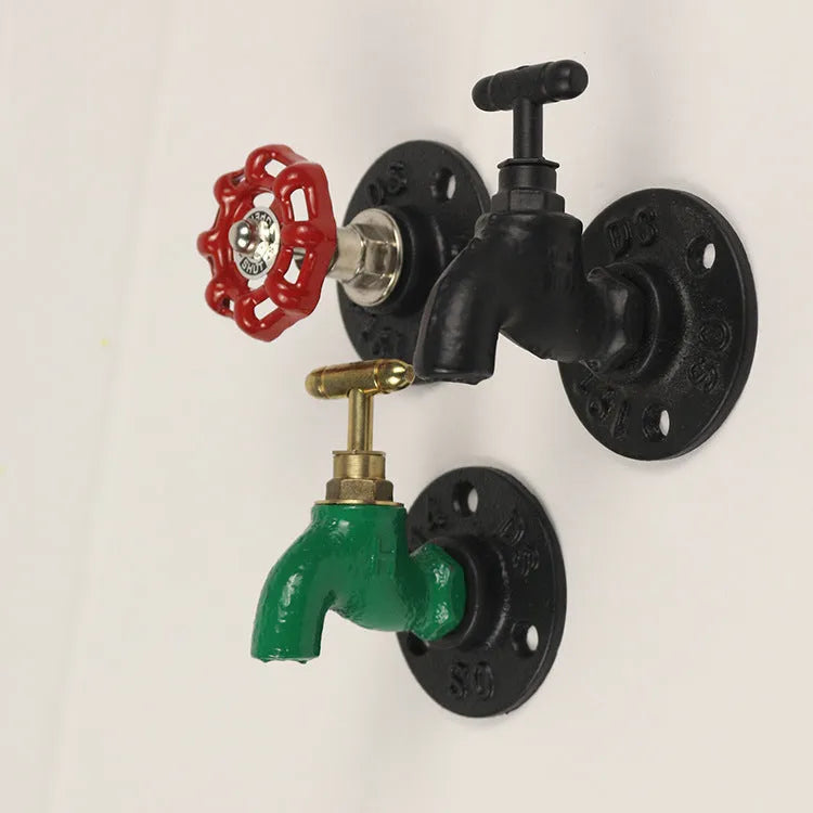 Modern water pipe style metal towel hook wall mounted in a choice of three colours.