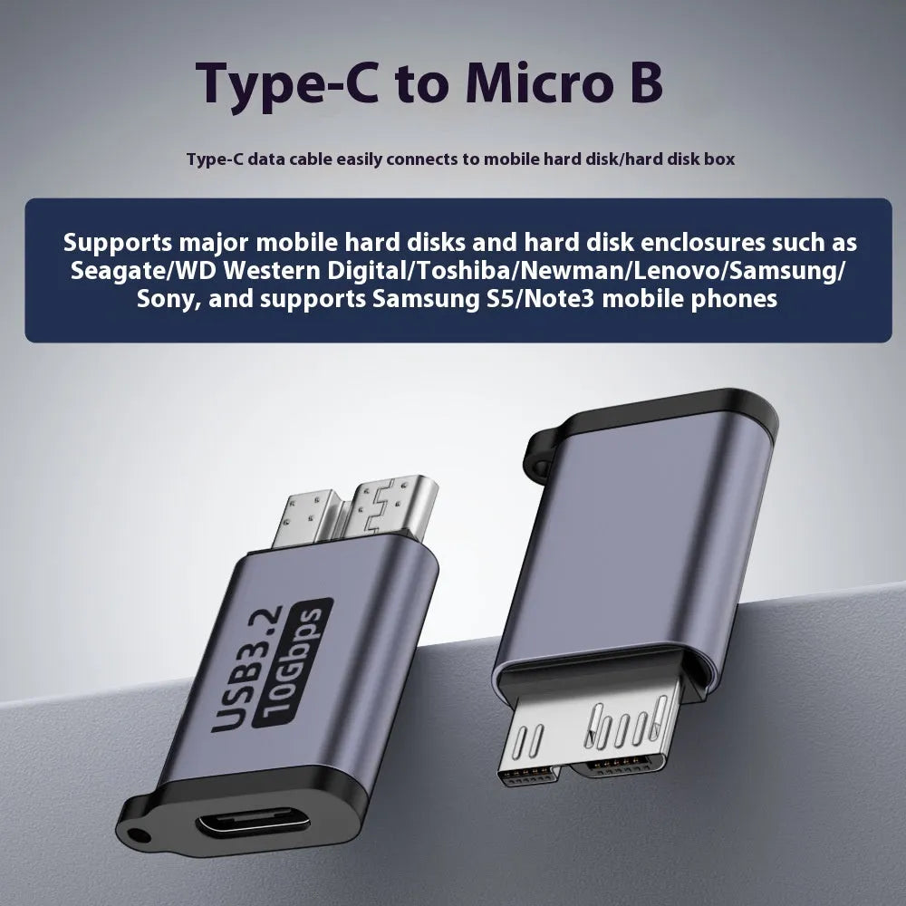 USB AM to Micro-B adapter with four interface options for data transfer from older devices