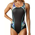 Women's printed floral one-piece oversized swimsuit with spandex lining for swimming sports