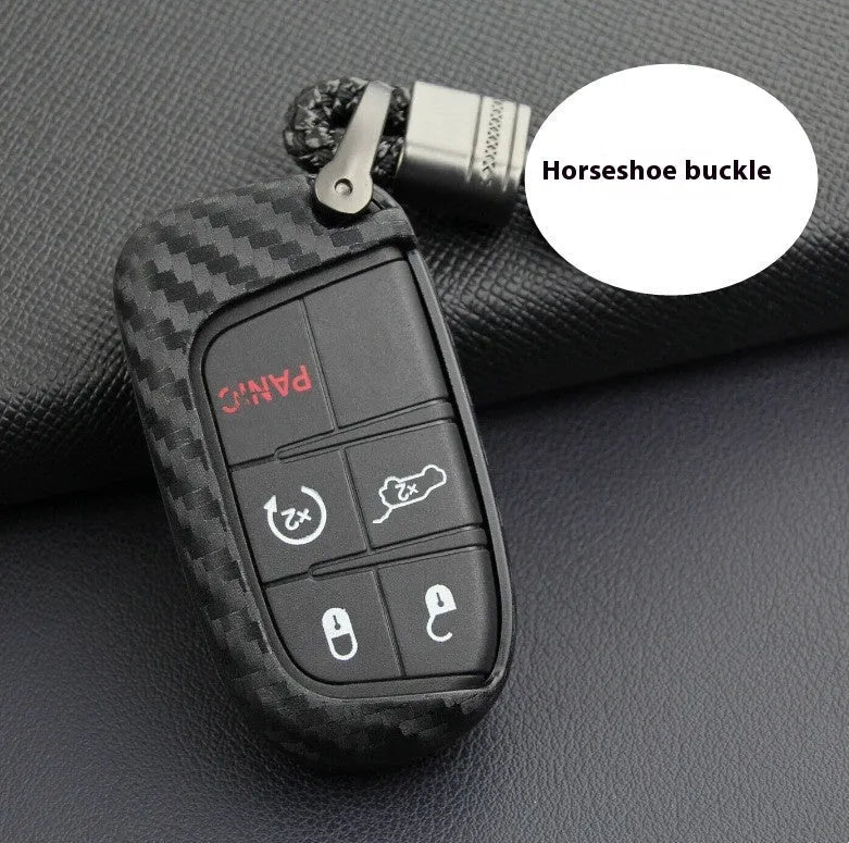 Flexible silicone protective case for Dodge Chrysler Fiat remote car key fob in single bag style.