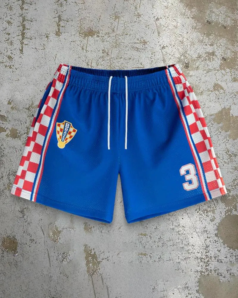 Men's quick-drying digital print beach shorts in milk silk polyester fabric, loose fit with micro elasticity