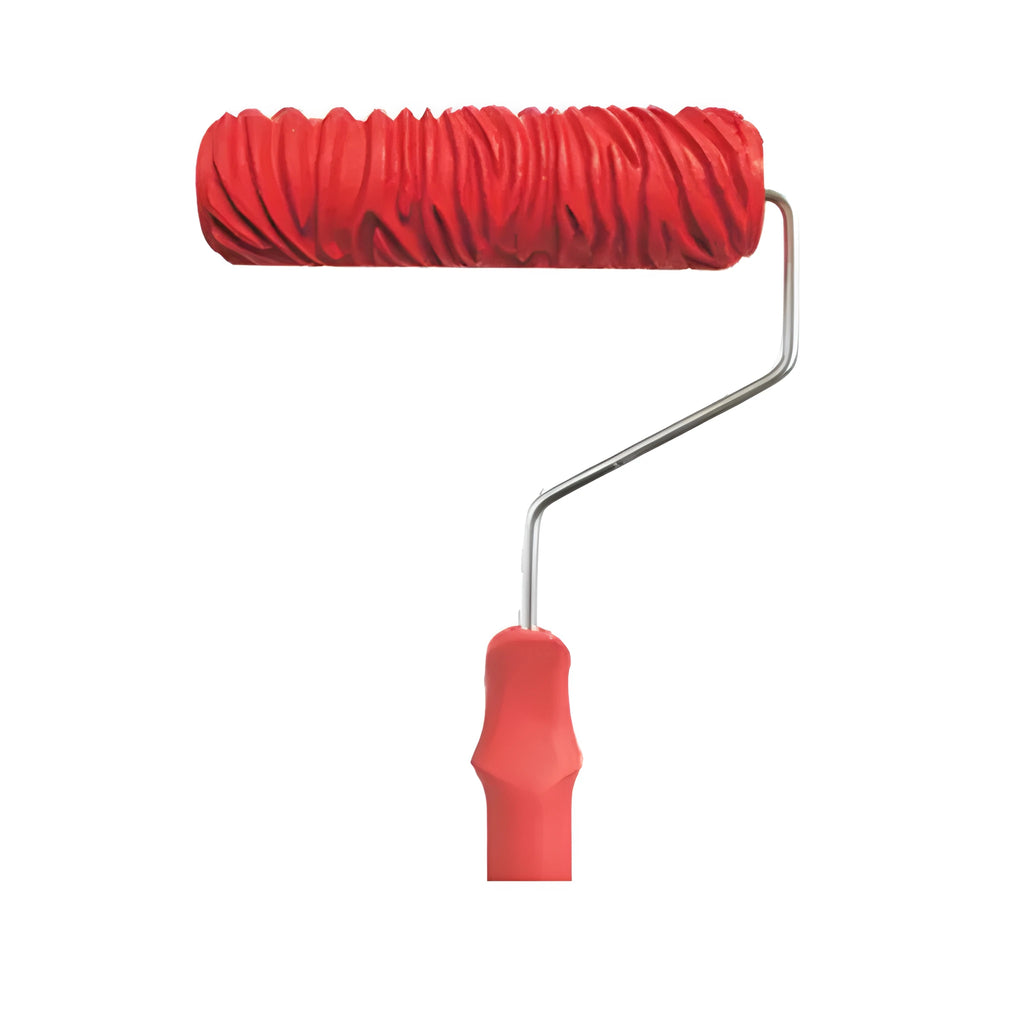 7 inch red texture paint embossing roller for creating relief painting and wallpaper patterns