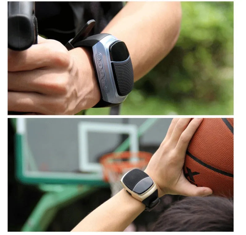 B90 wireless Bluetooth speaker watch with waterproof and drop-proof design for outdoor sports, black colour