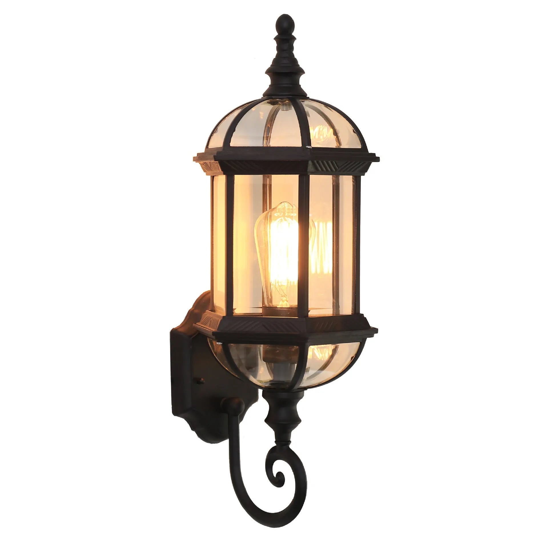 Gold courtyard outdoor waterproof aluminium wall lamp with three-layer eight-inch design