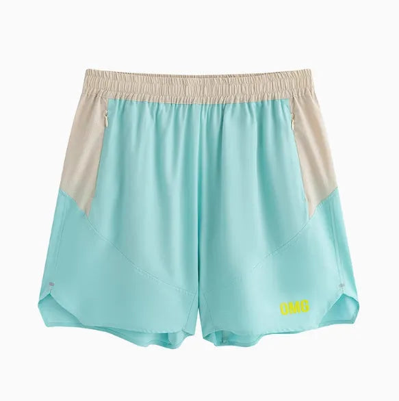 Men's dark rock ash workout shorts with elastic lace-up fly and loose fit design for lifting exercises