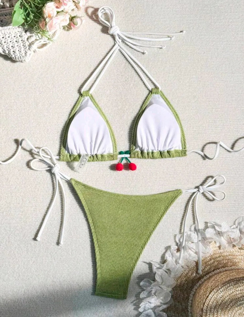 Women's nylon bikini swimsuit in briefs style with Asian sizing for swimming sports