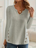Men's simple solid colour knitted button sweater in black or grey green casual pullover style
