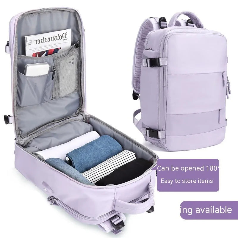 Large nylon waterproof mummy backpack in various colours on a neutral background.