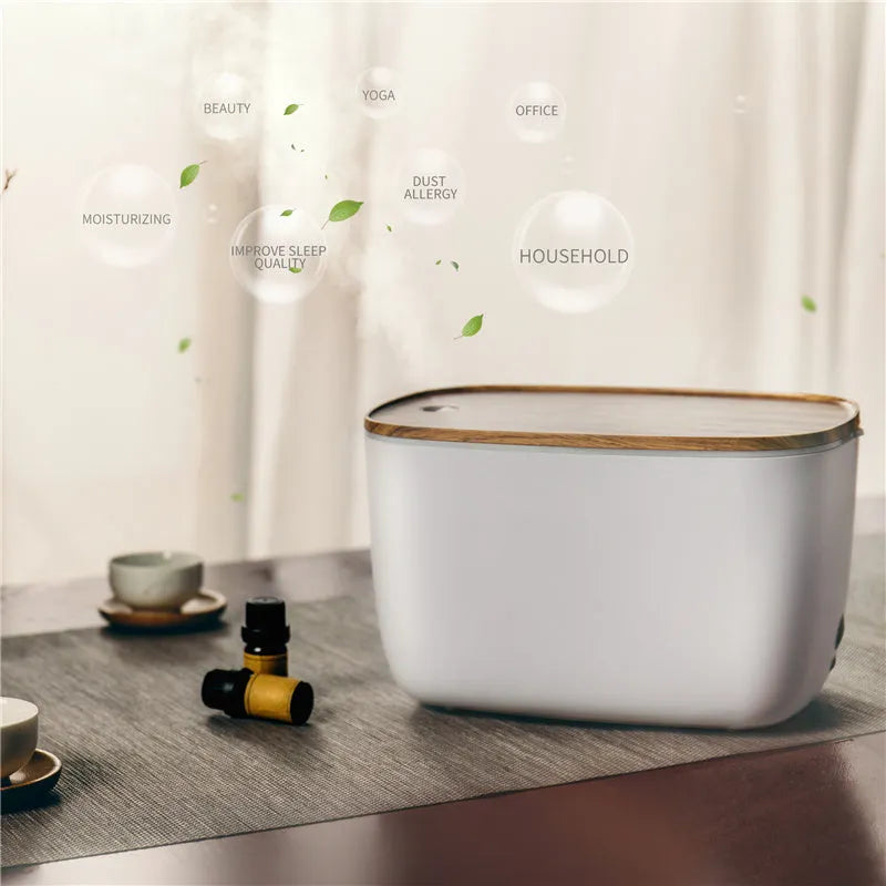 GX-22K compact white household aromatherapy humidifier atomiser with LED night light on a table