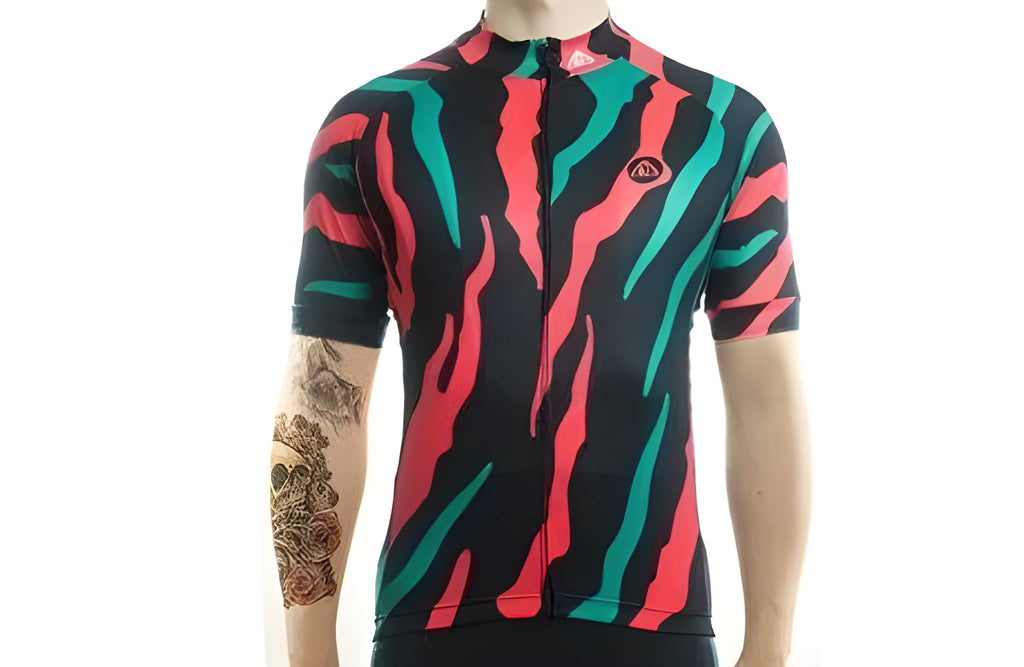 Ripped cycling jersey in ultralight high-wick fabric with full-length zipper